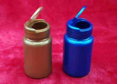Niebieskie 100 ml okrągłe plastikowe butelki, Flip - Top Cap Kolorowe pigułki